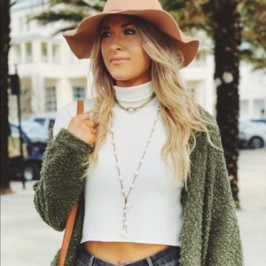 Green cardigan